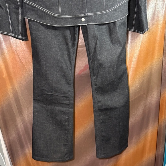 Bespoke 00’s Black Denim Jacket and Jeans with Contrast Stitching. C3 - Picture 2 of 11